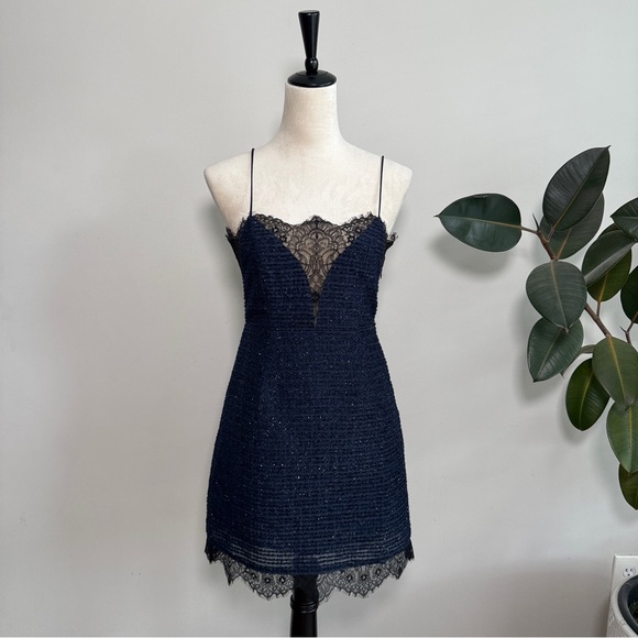 REVOLVE X by NBD Gio Dress Navy Metallic Dress Size 2 - Picture 3 of 10